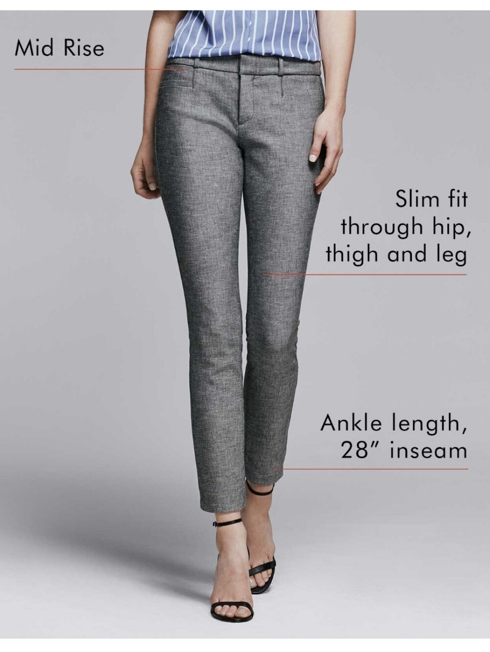 Banana Republic Sloan-Fit Ankle Pants Size 2 Charcoal